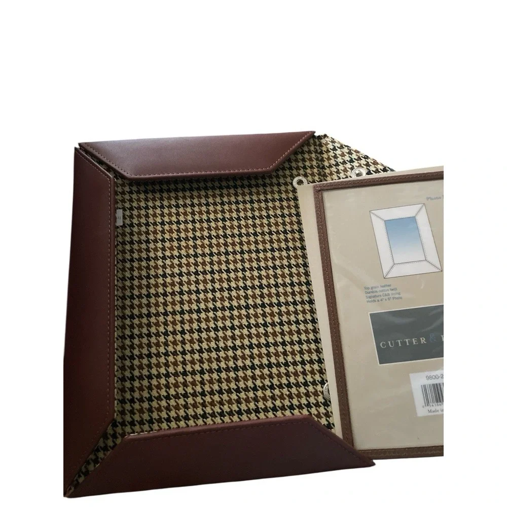 Cutter & Buck Brown Leather Snap Photo‎ Frame 9.5x7.5 Outside And Holds 4x6